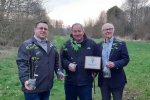 Peter, Mike and Jim with trees to be planted in Norden for the Queen's Green Canopy