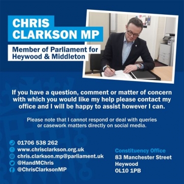 Chris Clarkson MP for Heywood and Middleton